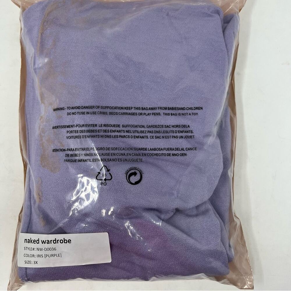 Naked Wardrobe The NW Tube Dress Iris Purple Strapless Crepe Bodycon Size 3X NEW - Picture 13 of 14